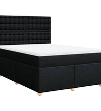Boxspringbett mit Matratze Schwarz 140x190 cm Stoff