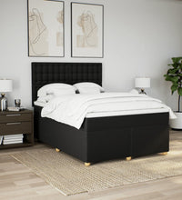 Boxspringbett mit Matratze Schwarz 140x190 cm Stoff