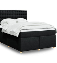 Boxspringbett mit Matratze Schwarz 140x190 cm Stoff