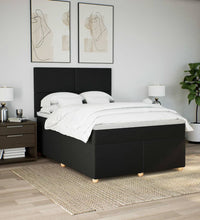Boxspringbett mit Matratze Schwarz 140x200 cm Stoff