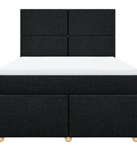 Boxspringbett mit Matratze Schwarz 140x200 cm Stoff