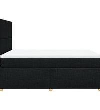 Boxspringbett mit Matratze Schwarz 140x200 cm Stoff