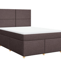 Boxspringbett mit Matratze Dunkelbraun 140x200 cm Stoff
