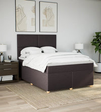 Boxspringbett mit Matratze Dunkelbraun 140x200 cm Stoff