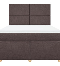 Boxspringbett mit Matratze Dunkelbraun 140x200 cm Stoff