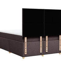 Boxspringbett mit Matratze Dunkelbraun 140x200 cm Stoff