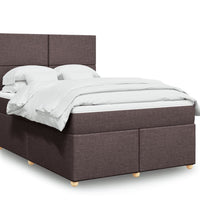 Boxspringbett mit Matratze Dunkelbraun 140x200 cm Stoff