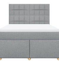 Boxspringbett mit Matratze Hellgrau 140x200 cm Stoff