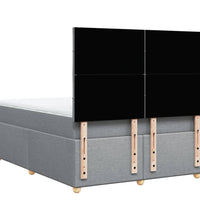 Boxspringbett mit Matratze Hellgrau 140x200 cm Stoff
