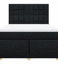 Boxspringbett mit Matratze Schwarz 140x200 cm Stoff