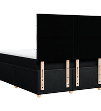 Boxspringbett mit Matratze Schwarz 140x200 cm Stoff