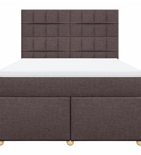 Boxspringbett mit Matratze Dunkelbraun 140x200 cm Stoff
