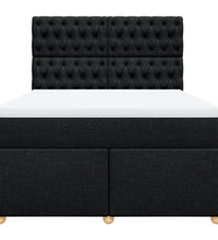 Boxspringbett mit Matratze Schwarz 140x200 cm Stoff