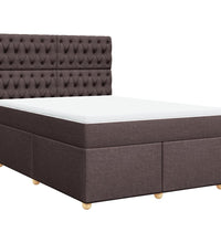 Boxspringbett mit Matratze Dunkelbraun 140x200 cm Stoff