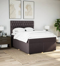 Boxspringbett mit Matratze Dunkelbraun 140x200 cm Stoff