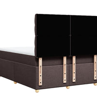 Boxspringbett mit Matratze Dunkelbraun 140x200 cm Stoff