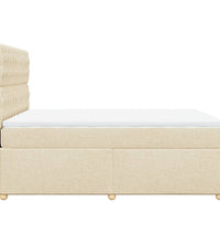 Boxspringbett mit Matratze Creme 140x200 cm Stoff