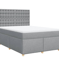 Boxspringbett mit Matratze Hellgrau 140x200 cm Stoff