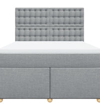 Boxspringbett mit Matratze Hellgrau 140x200 cm Stoff
