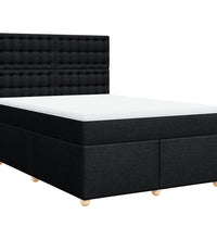 Boxspringbett mit Matratze Schwarz 140x200 cm Stoff