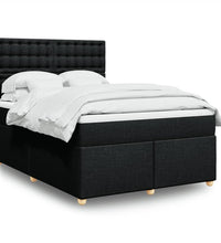 Boxspringbett mit Matratze Schwarz 140x200 cm Stoff
