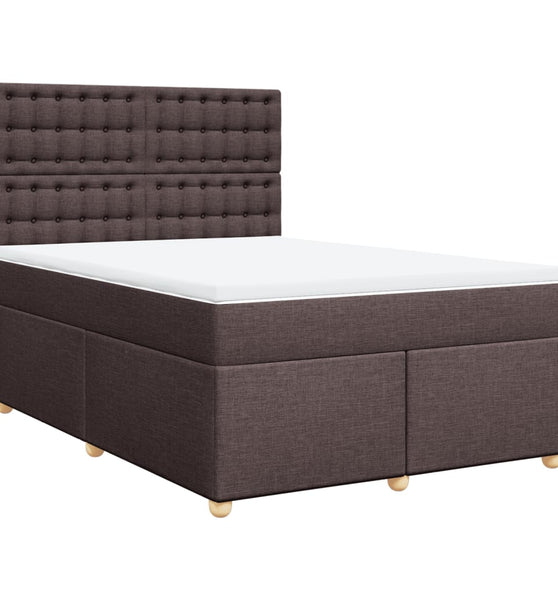 Boxspringbett mit Matratze Dunkelbraun 140x200 cm Stoff