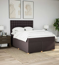 Boxspringbett mit Matratze Dunkelbraun 140x200 cm Stoff
