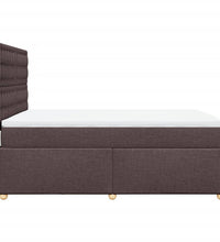 Boxspringbett mit Matratze Dunkelbraun 140x200 cm Stoff
