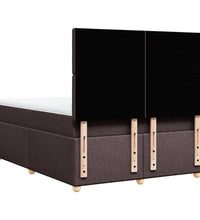 Boxspringbett mit Matratze Dunkelbraun 140x200 cm Stoff