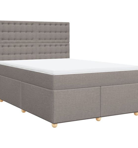 Boxspringbett mit Matratze Taupe 140x200 cm Stoff