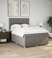 Boxspringbett mit Matratze Taupe 140x200 cm Stoff