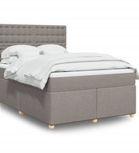 Boxspringbett mit Matratze Taupe 140x200 cm Stoff