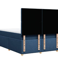 Boxspringbett mit Matratze Blau 140x200 cm Stoff