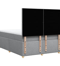 Boxspringbett mit Matratze Hellgrau 160x200 cm Stoff