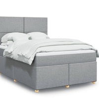 Boxspringbett mit Matratze Hellgrau 160x200 cm Stoff