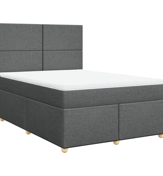 Boxspringbett mit Matratze Dunkelgrau 160x200 cm Stoff