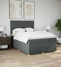 Boxspringbett mit Matratze Dunkelgrau 160x200 cm Stoff