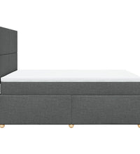 Boxspringbett mit Matratze Dunkelgrau 160x200 cm Stoff