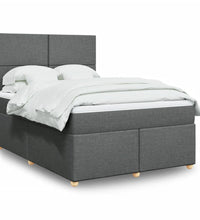 Boxspringbett mit Matratze Dunkelgrau 160x200 cm Stoff