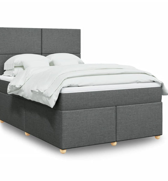Boxspringbett mit Matratze Dunkelgrau 160x200 cm Stoff