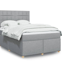 Boxspringbett mit Matratze Hellgrau 160x200 cm Stoff