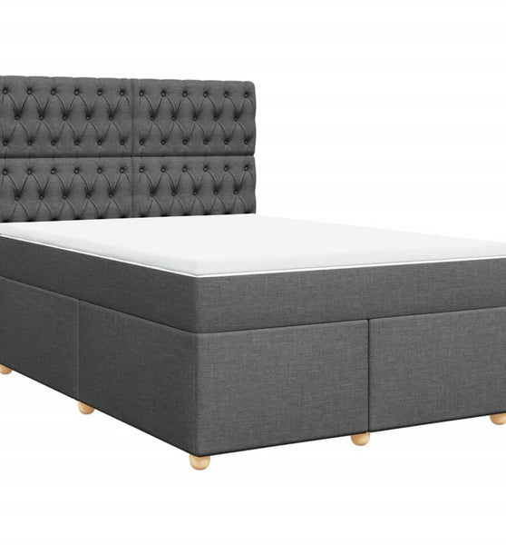 Boxspringbett mit Matratze Dunkelgrau 160x200 cm Stoff