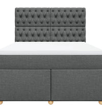 Boxspringbett mit Matratze Dunkelgrau 160x200 cm Stoff