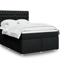 Boxspringbett mit Matratze Schwarz 160x200 cm Stoff