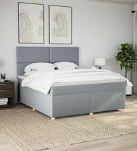 Boxspringbett mit Matratze Hellgrau 180x200 cm Stoff