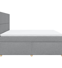 Boxspringbett mit Matratze Hellgrau 180x200 cm Stoff