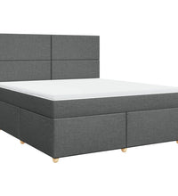 Boxspringbett mit Matratze Dunkelgrau 180x200 cm Stoff