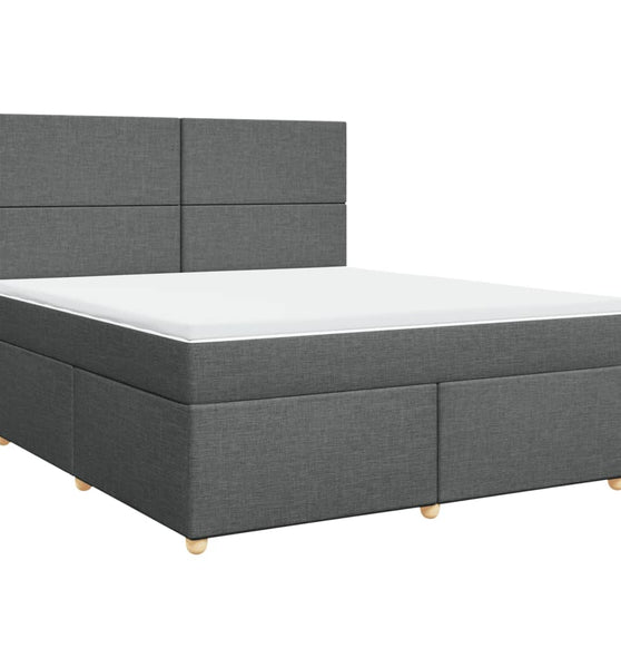 Boxspringbett mit Matratze Dunkelgrau 180x200 cm Stoff