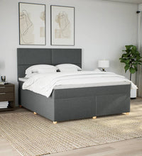 Boxspringbett mit Matratze Dunkelgrau 180x200 cm Stoff