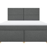 Boxspringbett mit Matratze Dunkelgrau 180x200 cm Stoff